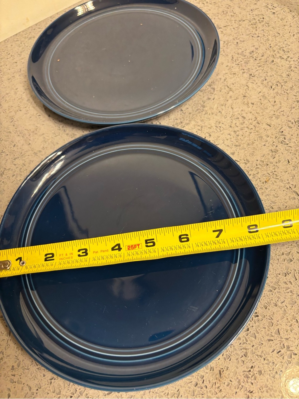 Crate & Barrel Blue Ceramic Salad Plates - Set of 2 - Picture 2 of 5
